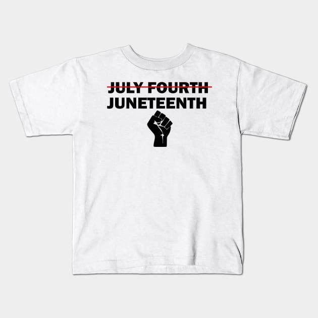 Juneteenth Independent Day Gift, July Fourth Design, African American Freedom Gift Kids T-Shirt by WassilArt